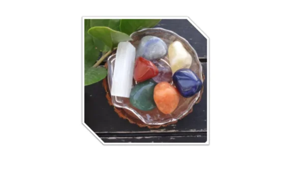 Kit Pedras Dos 7 Chakras Semi Preciosas Com Suporte Vidro
