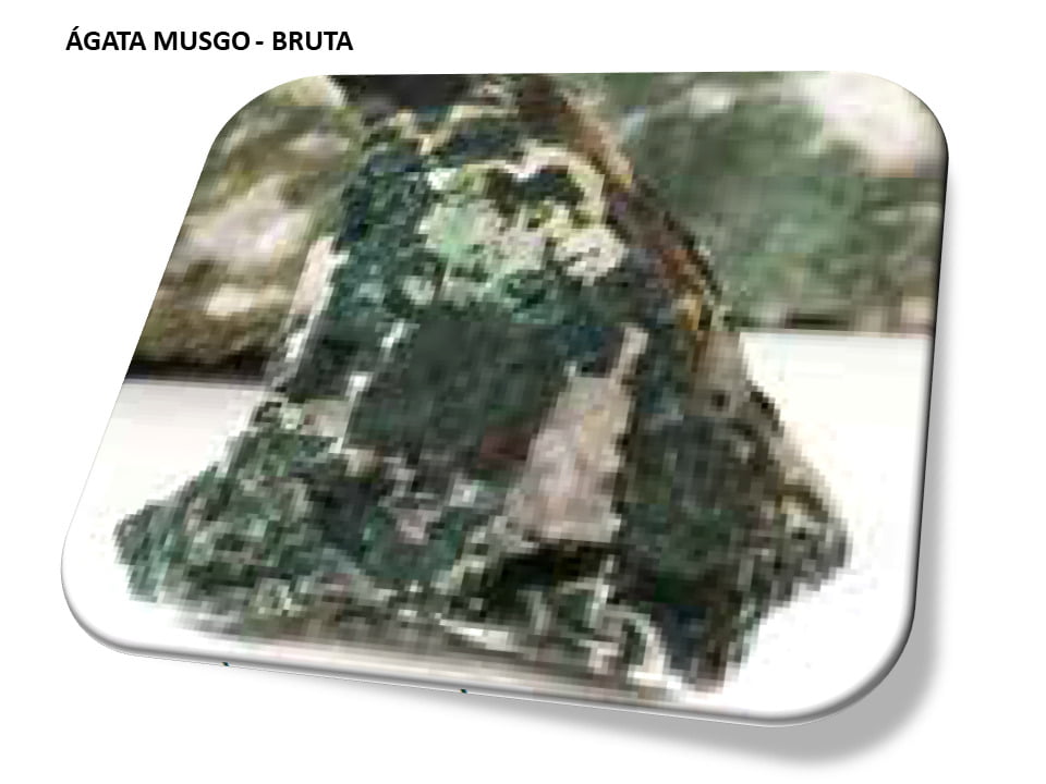 Agata Musgo Bruta Pedra natural i25 Colares Pulseiras e Acessórios