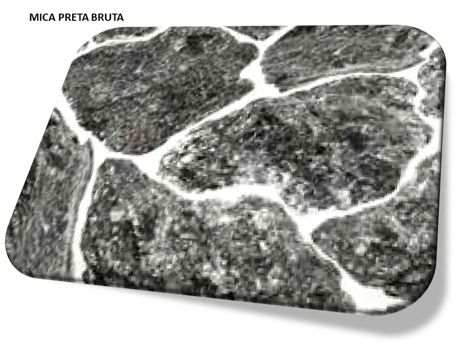 Mica Preta pedra natural Bruta i25 Pulseiras Colares e Acessórios