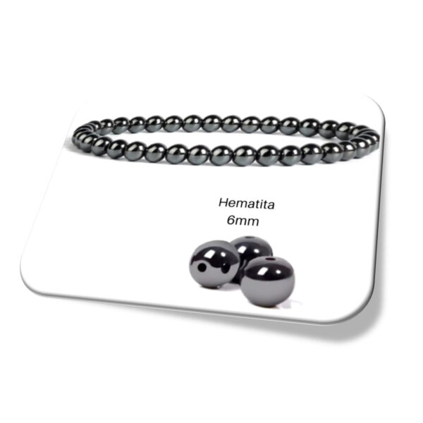 Pulseira Hematita Imantada Bolinhas 6mm esfera Requinte 19cm i25 de Março Loja Online