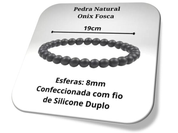 Pulseira Pedras Ônix Fosca 19cm Medida i25 Store