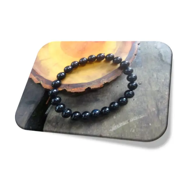 Pulseira Onix Pedra Natural Madeira Bolinhas 6mm i25 de Março