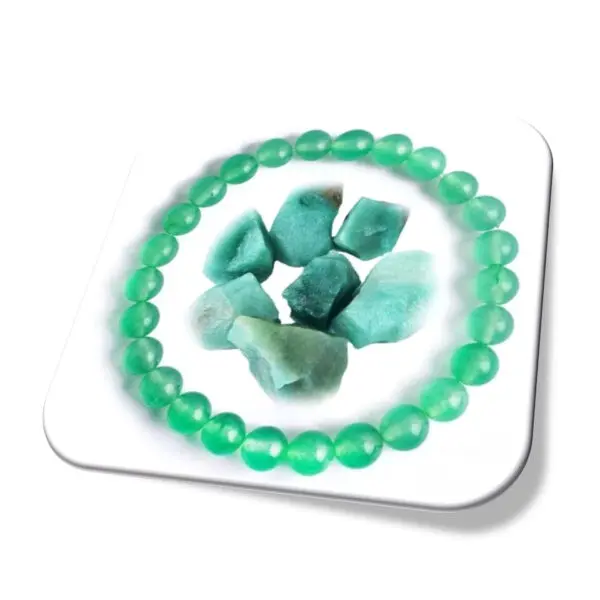 Pulseira Quartzo Verde Ambiente i25 de Março Loja Online Com Fio Silicone Duplo