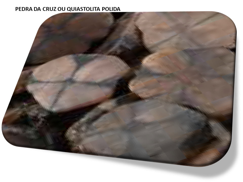 Pedra da Cruz ou Quiastolita pedra natural polida i25 Pulseiras Colares e Acessórios