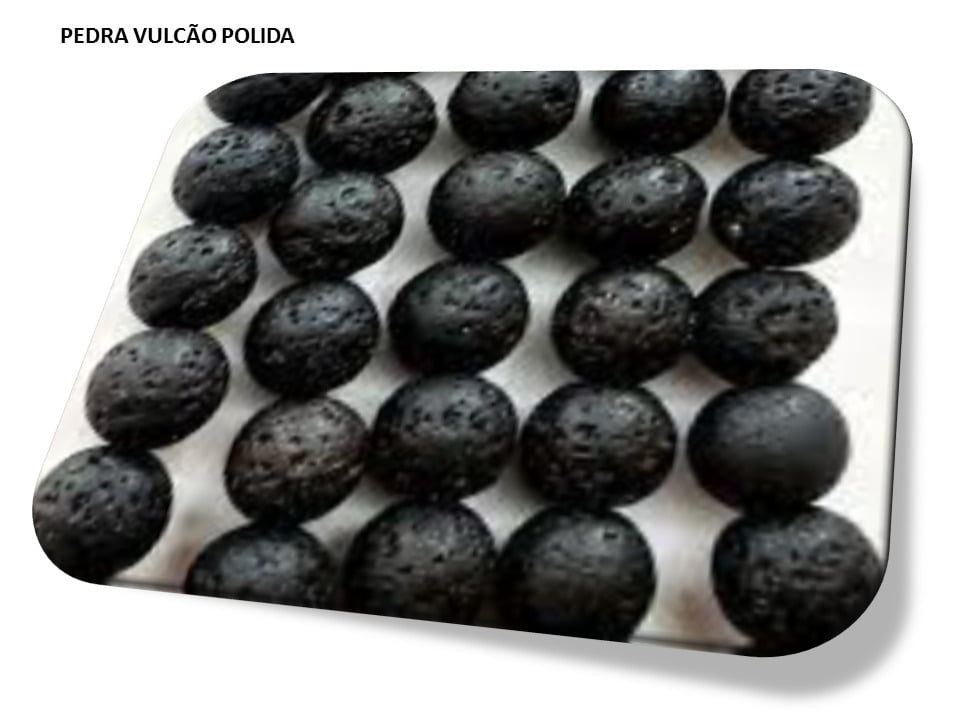 Pedra Vulcão pedra natural polida i25 Pulseiras Colares e Acessórios