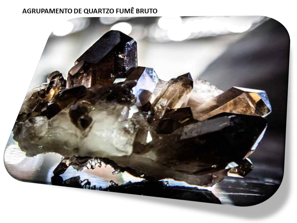 Agrupamento Quartzo Fumê pedra natural bruta i25 Pulseiras Colares e Acessórios