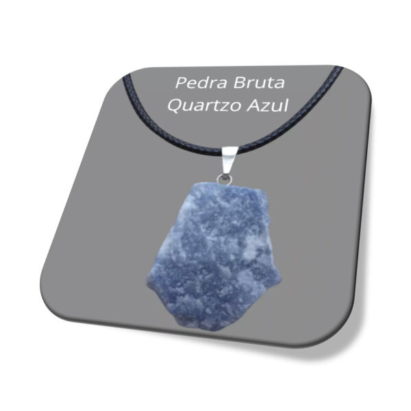 Colar Pingente De Pedra Natural Bruta Quartzo Azul 16 Opções de Pedras