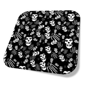 Bandana Lenço Preta e Branca Estampa Caveira capa Ciclista Rock Motoqueiro Pirata 100% Algodão 55x55