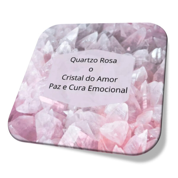 Colar Quartzo Rosa Coração detalhe Pedra Do Amor - Cordão Ajustável