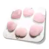 Colar Quartzo Rosa Coração pingente Pedra Do Amor - Cordão Ajustável