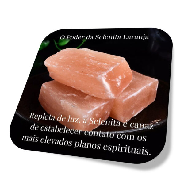 Colar Selenita Laranja Pedra Pedra Natural Proteção Limpeza Energética