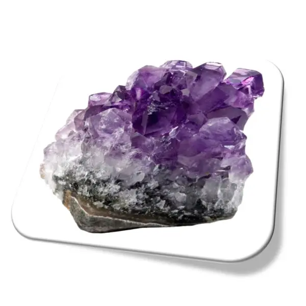 Kit de 4 Drusas De Ametista Capa Cristal e Brinde Chakras 7 Mini Pedras