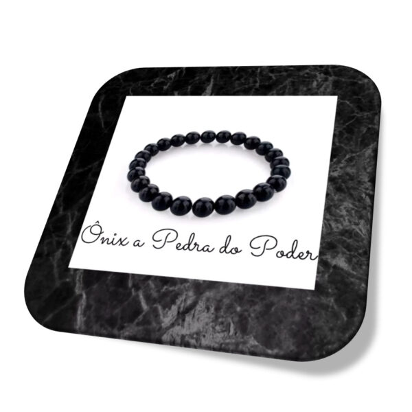 Kit De Pulseiras Quartzo Rosa E Onix Onix detalhe 3 peças Pedras Naturais