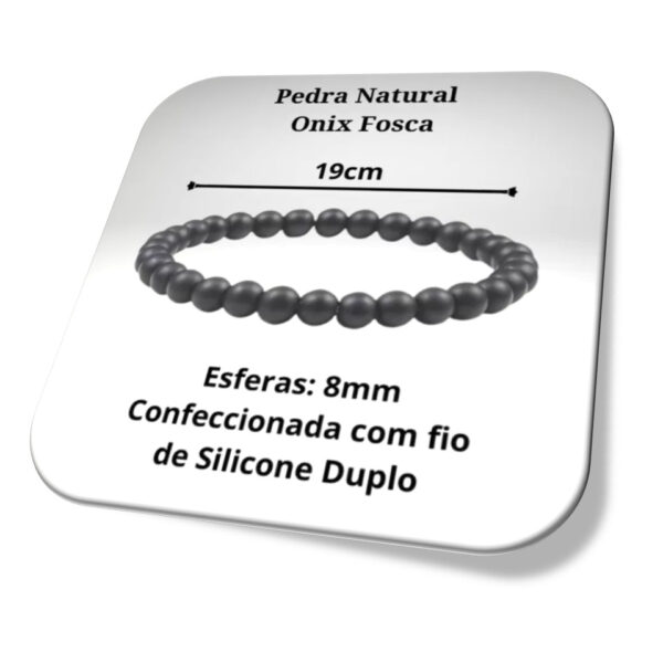 Kit Pulseira Pedra Onix E Colar e Pulseira Inox medidas Masculina 3 Pcs