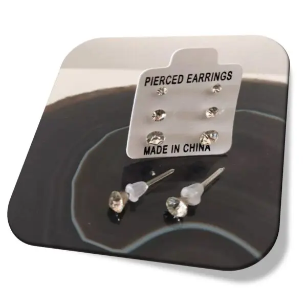 Caixa Com 108 Pares De Brincos 3 Furos De Silicone Strass capa i25 Store Loja Online
