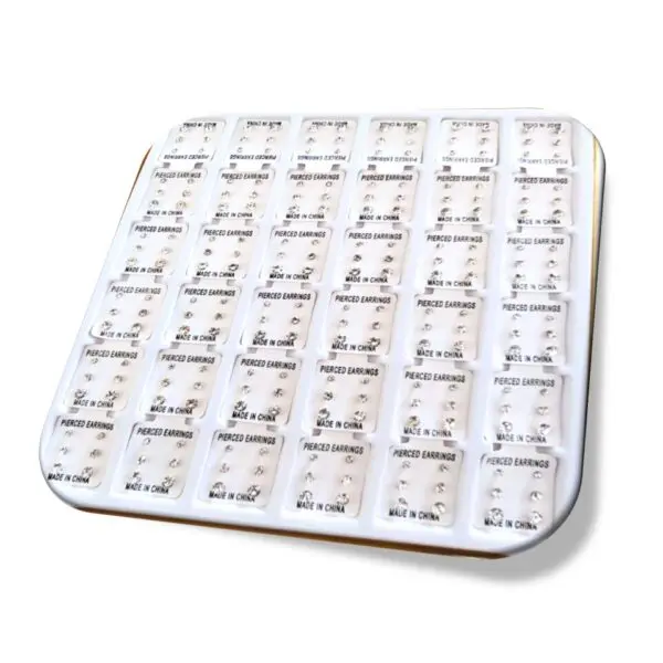 Caixa Com 108 Pares De Brincos 3 Furos De Silicone Strass frente i25 Store Loja Online