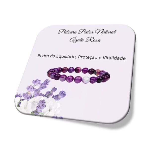 Pulseira Agata Roxa Pedra Natural Proteção e Energia Vital Banner i25 Store Loja Online