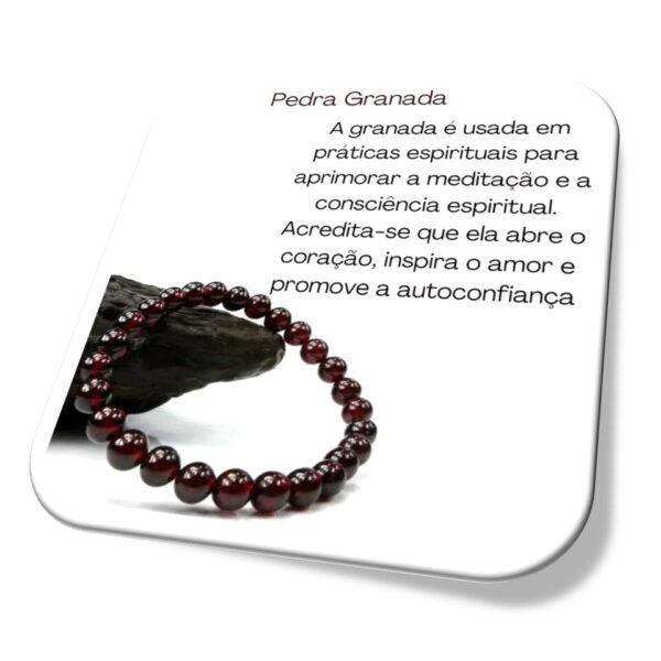 Pulseira Granada Pedra Natural Proteção E Energia Vital i25 store Detalhe loja online