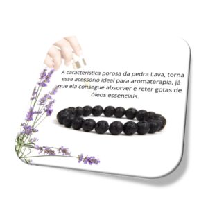 Pulseira Pedra Lava Vulcão Para Aromaterapia Natural capa i25 Store Loja Online