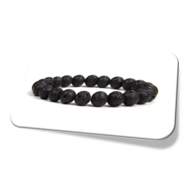 Pulseira Pedra Lava Vulcão Para Aromaterapia Natural detalhe i25 Store Loja Online