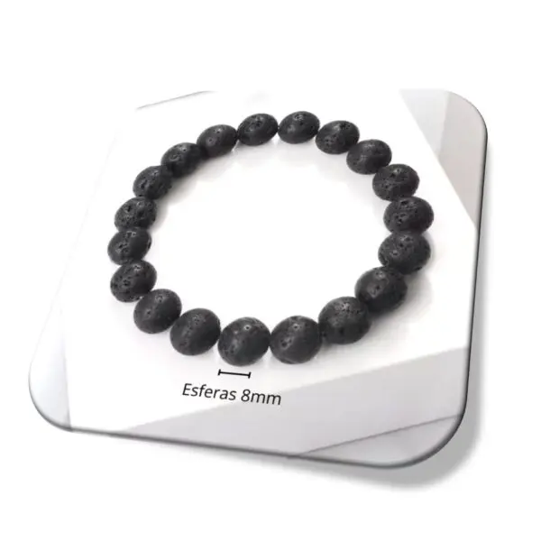 Pulseira Pedra Lava Vulcão Para Aromaterapia Natural tamanho i25 Store Loja Online