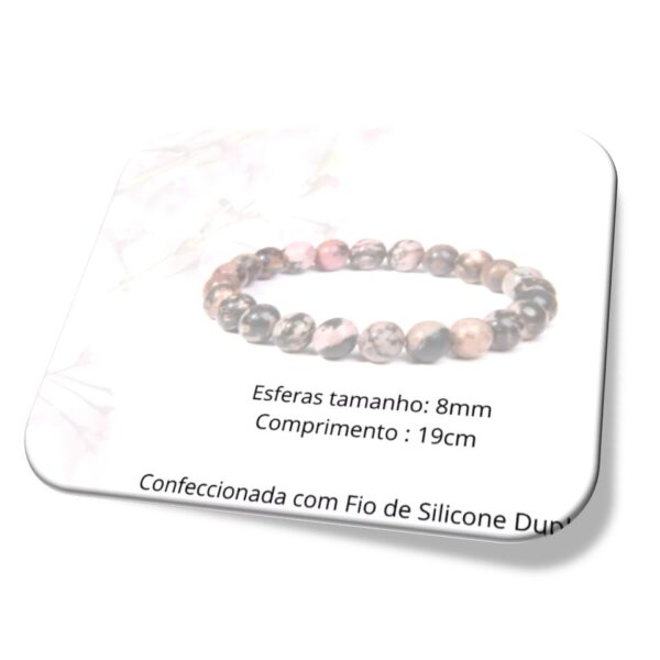 Pulseira Rodonita Pedra Natural Cristal Compaixão Equilibrio Detalhe i25 Store loja online produtos para presentes diferenciados